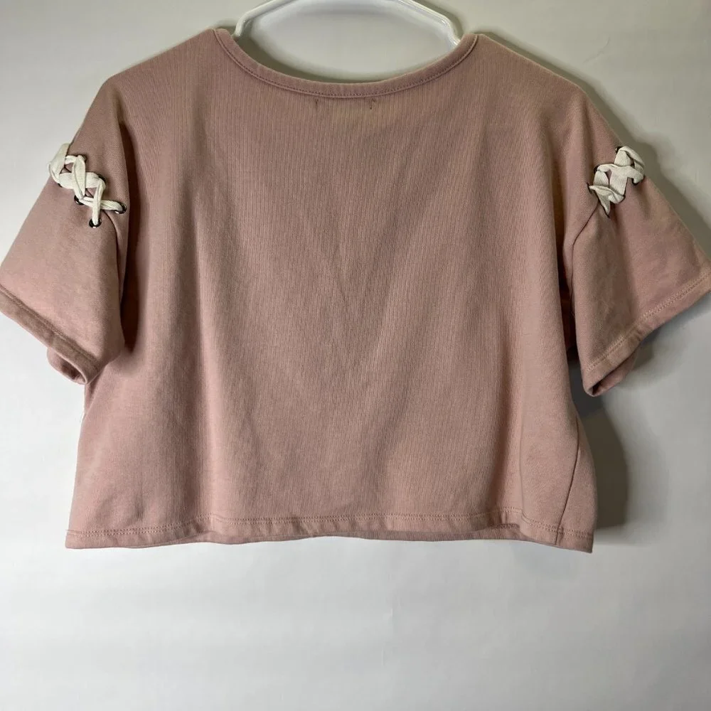 𝅺MATERIAL Girl Pink Crop Top L - Picture 3 of 3